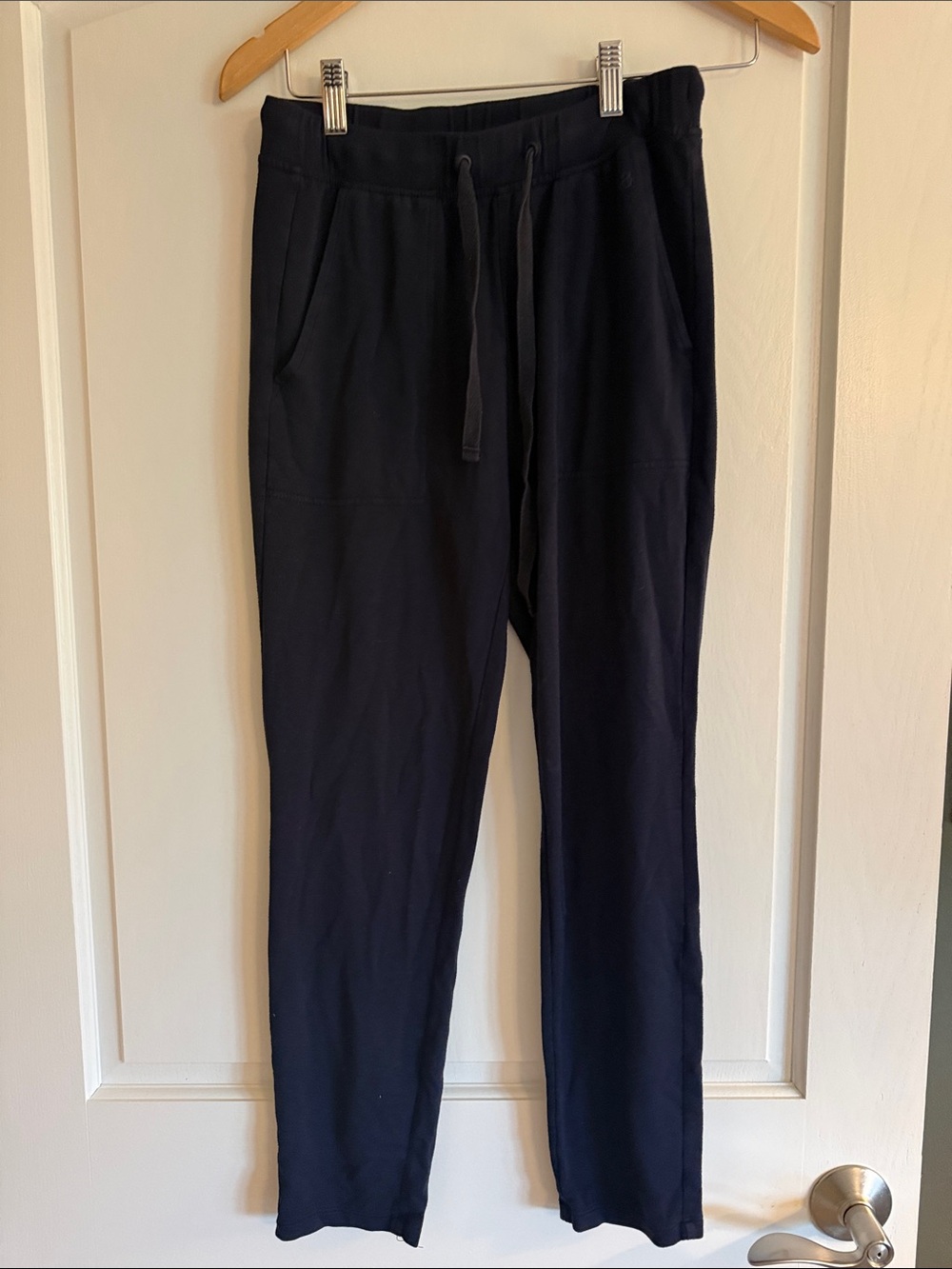 2 pairs! One black.  One navy.   Lou and Grey signature soft sweat pants.  XS
